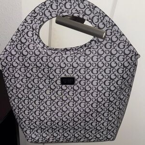 Guess Black and Gray Monogram Lunch bag